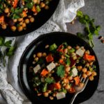 Beetroot and butternut pumpkin salad on a plate.
