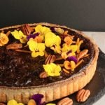 Chocolate Pecan Pie with pretty decorations
