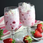 Vegan Eton Mess with summer fruits in glasses ready to serve