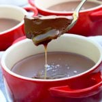 Vegan chocolate salted caramel pot with spoon
