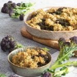 Purple Sprouting Broccoli White Bean Gratin with Broccolin in the background