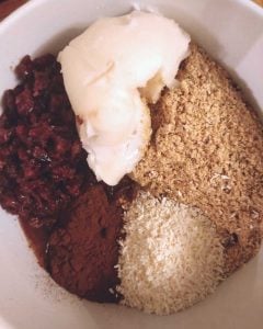 Rum ball mixture ready to mix up