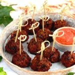 Sweet and Spicy Bean Balls ready to serve