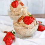 Vegan 4 Ingredient Icecream in two bowls with strawberries & nuts