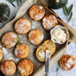 Pumpkin and Sage Scones on a tray