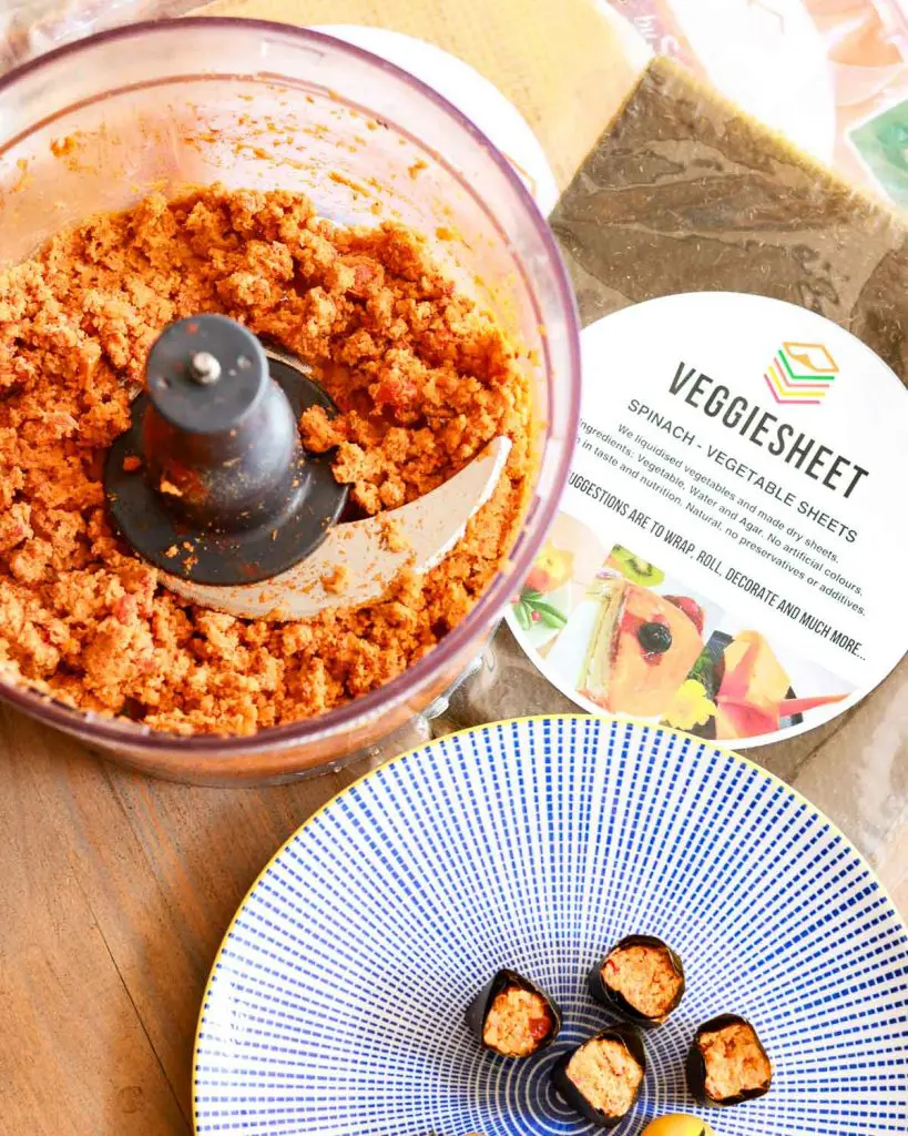 Veggie Sheet Wrappers and macadamia spread.