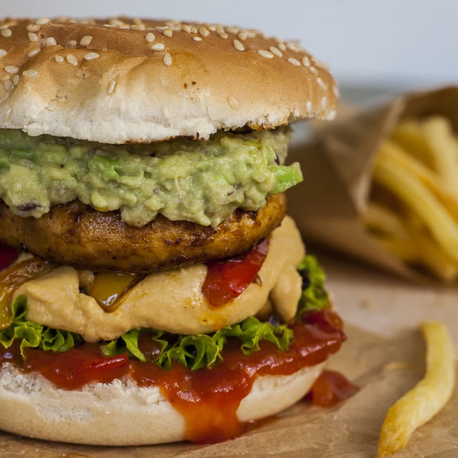 vegan BBQ fajitas burger recipe