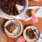 Vegan spiced caramel apple cake