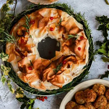 vegan christmas mushoom pie