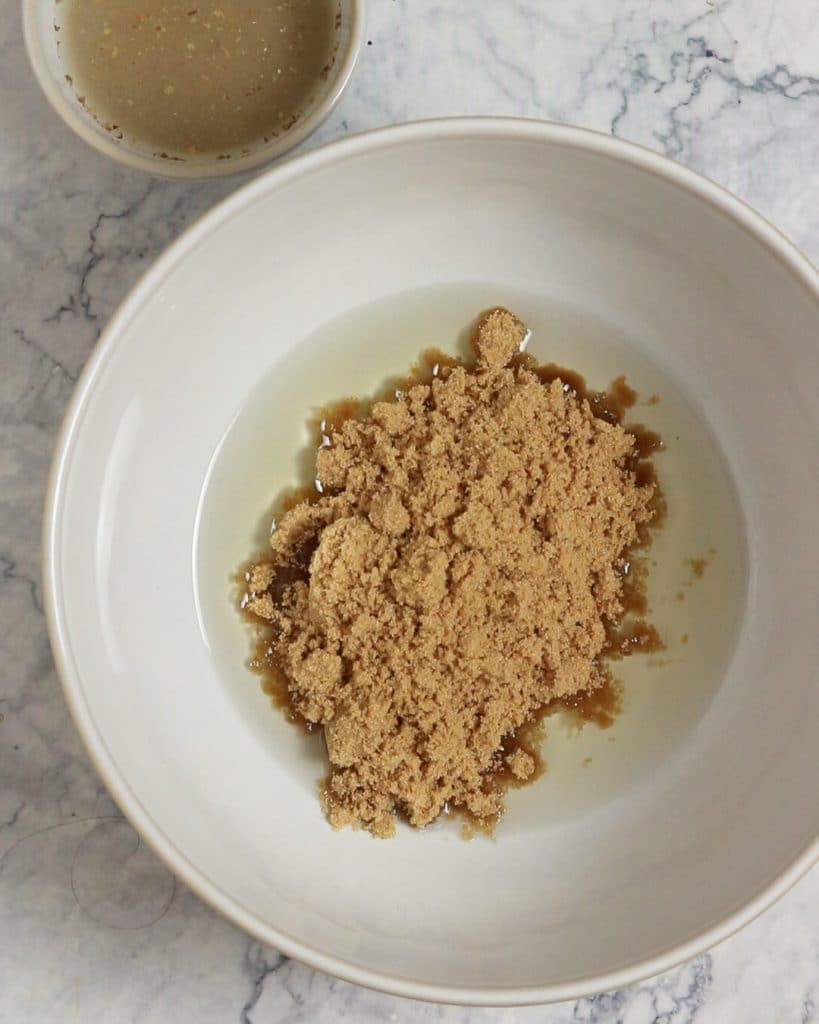 Bowl with brown sugar & oil