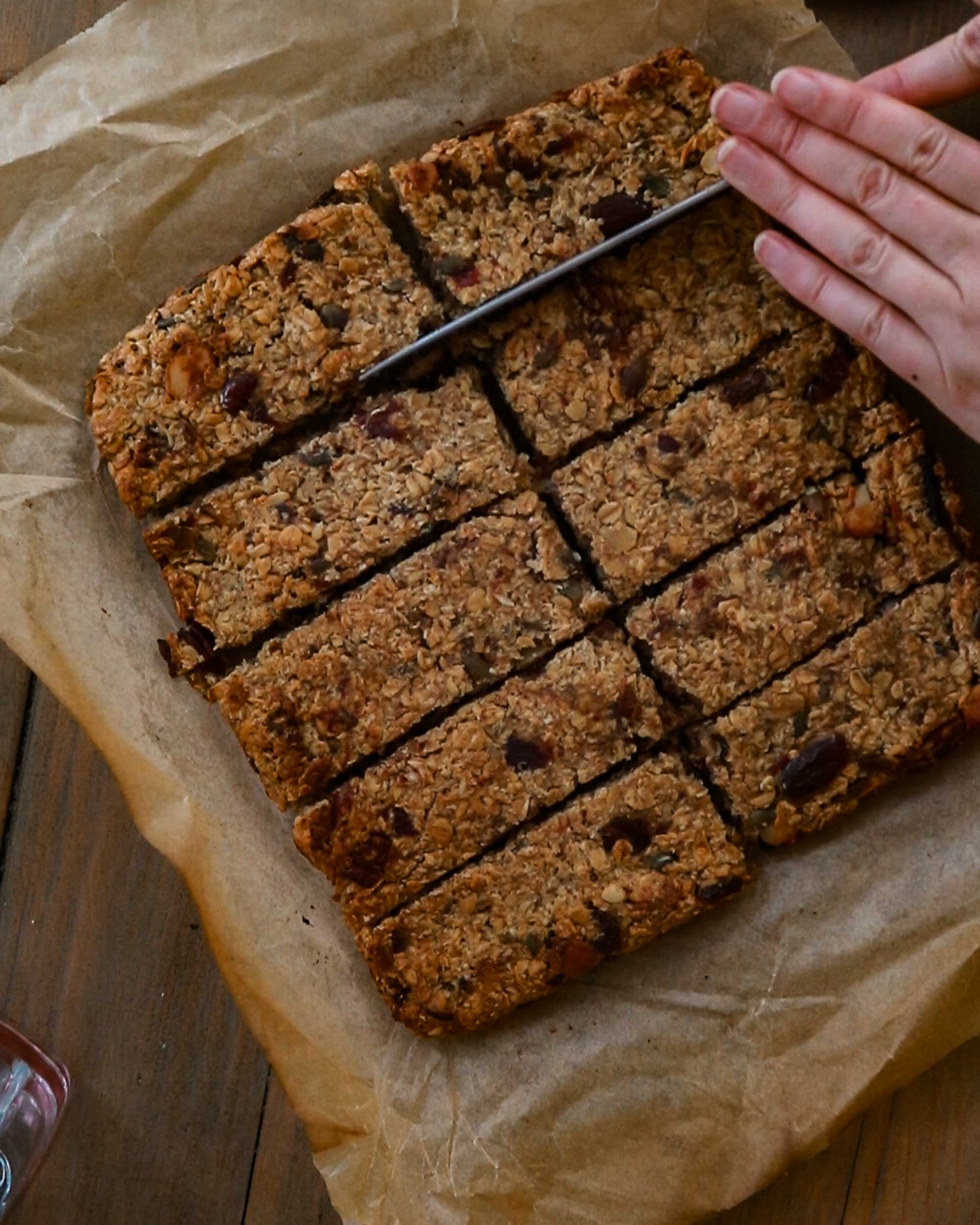 Once cooled, cut up the flapjacks into desired pieces.
