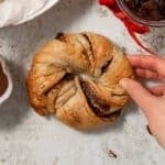 Chocolate Croissan Wreath ready to eat.