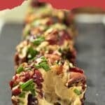 Vegan cheese balls rolled in herbs.