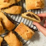 Vegan sausage roll canapes ready to eat.