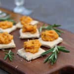 Rosemary Crackers with Carrot Puree