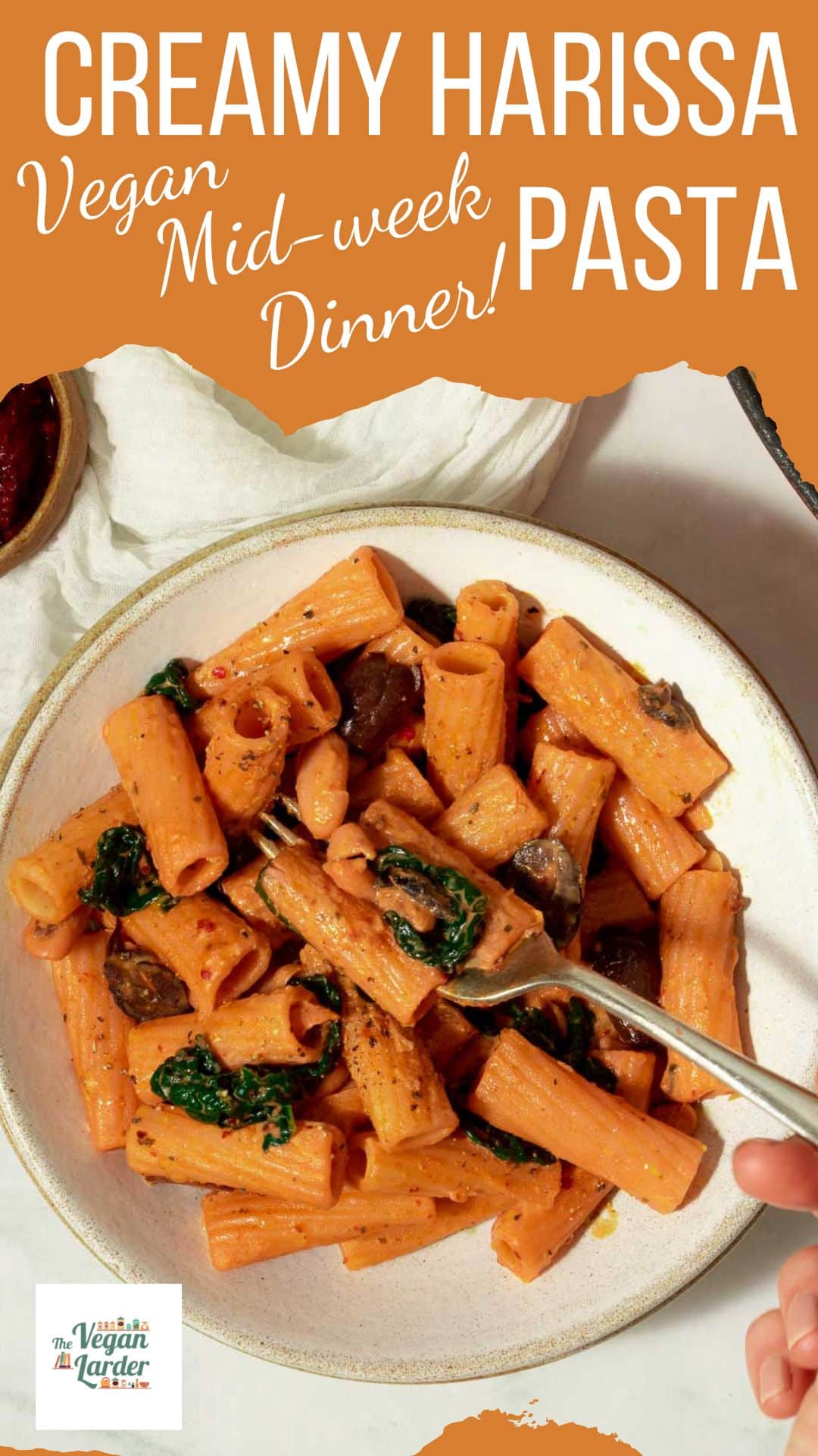Creamy Harissa Pasta with White Beans – The Vegan Larder