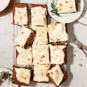 vegan carrot cake ready to eat.