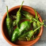 Pimientos de Padron ready to eat.