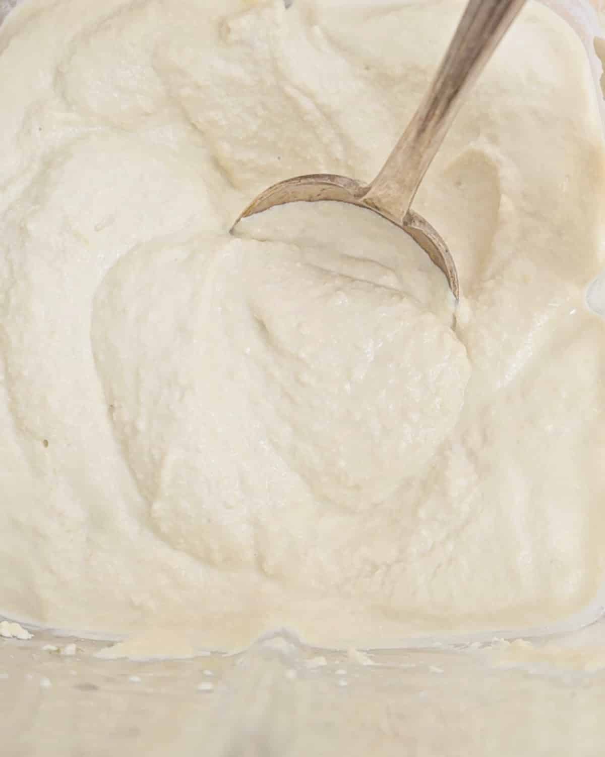 Ready to taste the vegan whipped feta. Smooth and creamy looking.