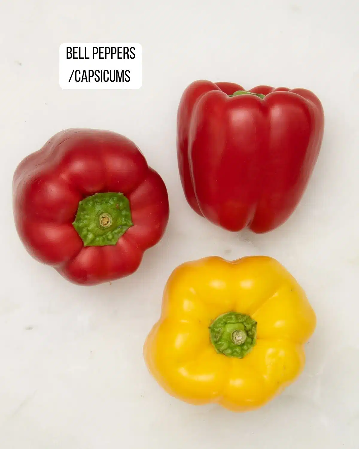fresh sweet bell peppers (known as capsicums in Australia) ready to use.