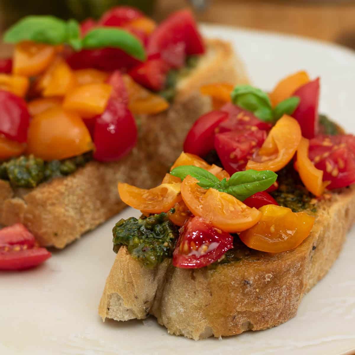 Tomato Pesto Bruschetta The Vegan Larder