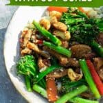 A bowl of miso stir fry with veggies.