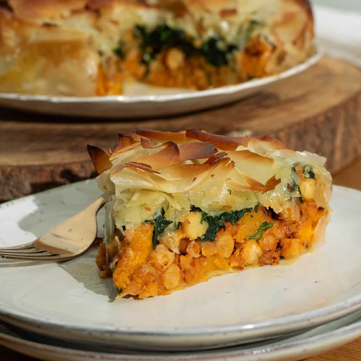 Butternut, Chickpea & Spinach Filo Pie