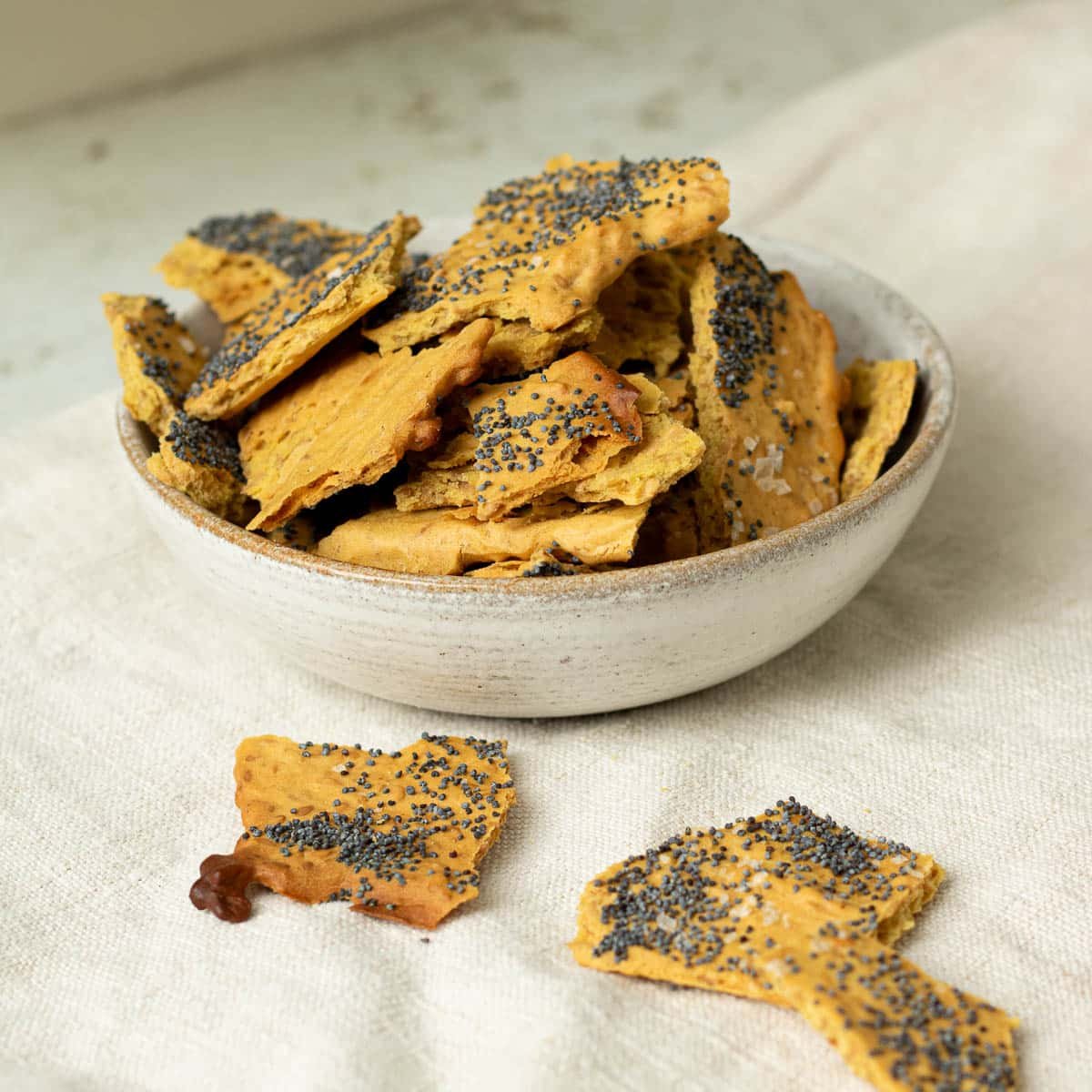 Crispy Chickpea Flour Crackers (with chia & flaxseed)