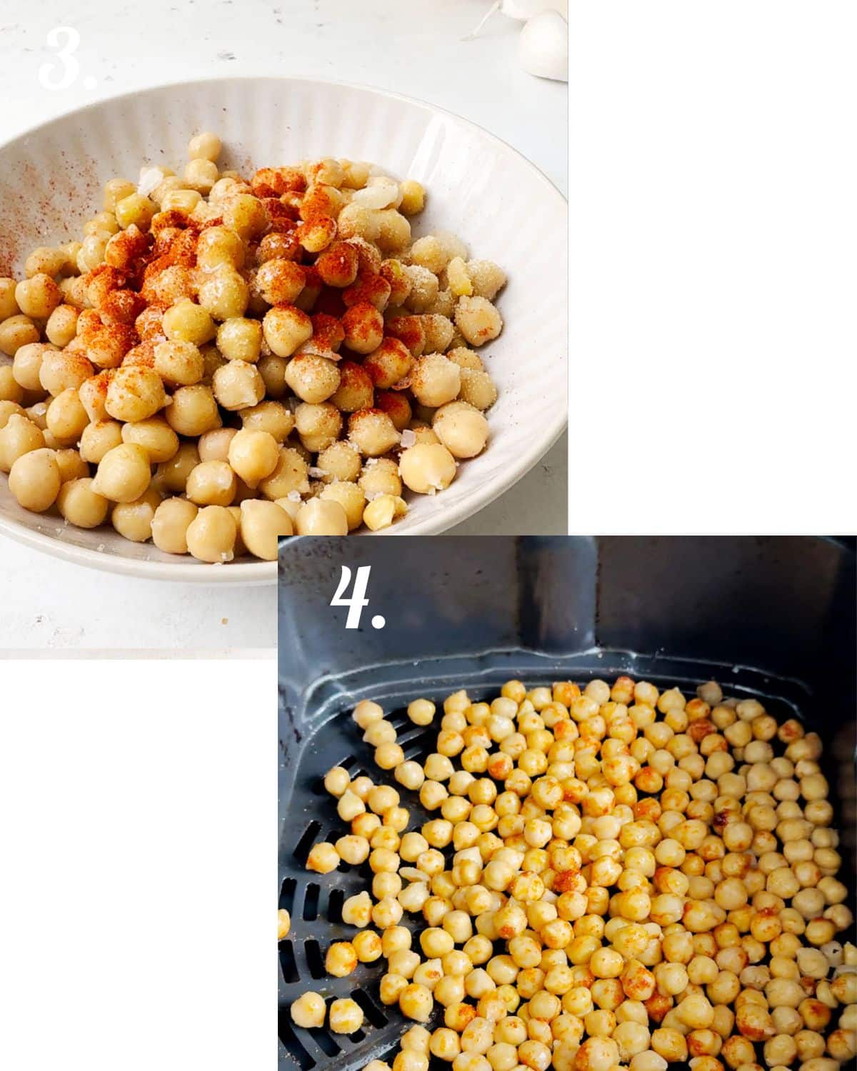 Showing how to make the crispy chickpea croutons in the air fryer. 