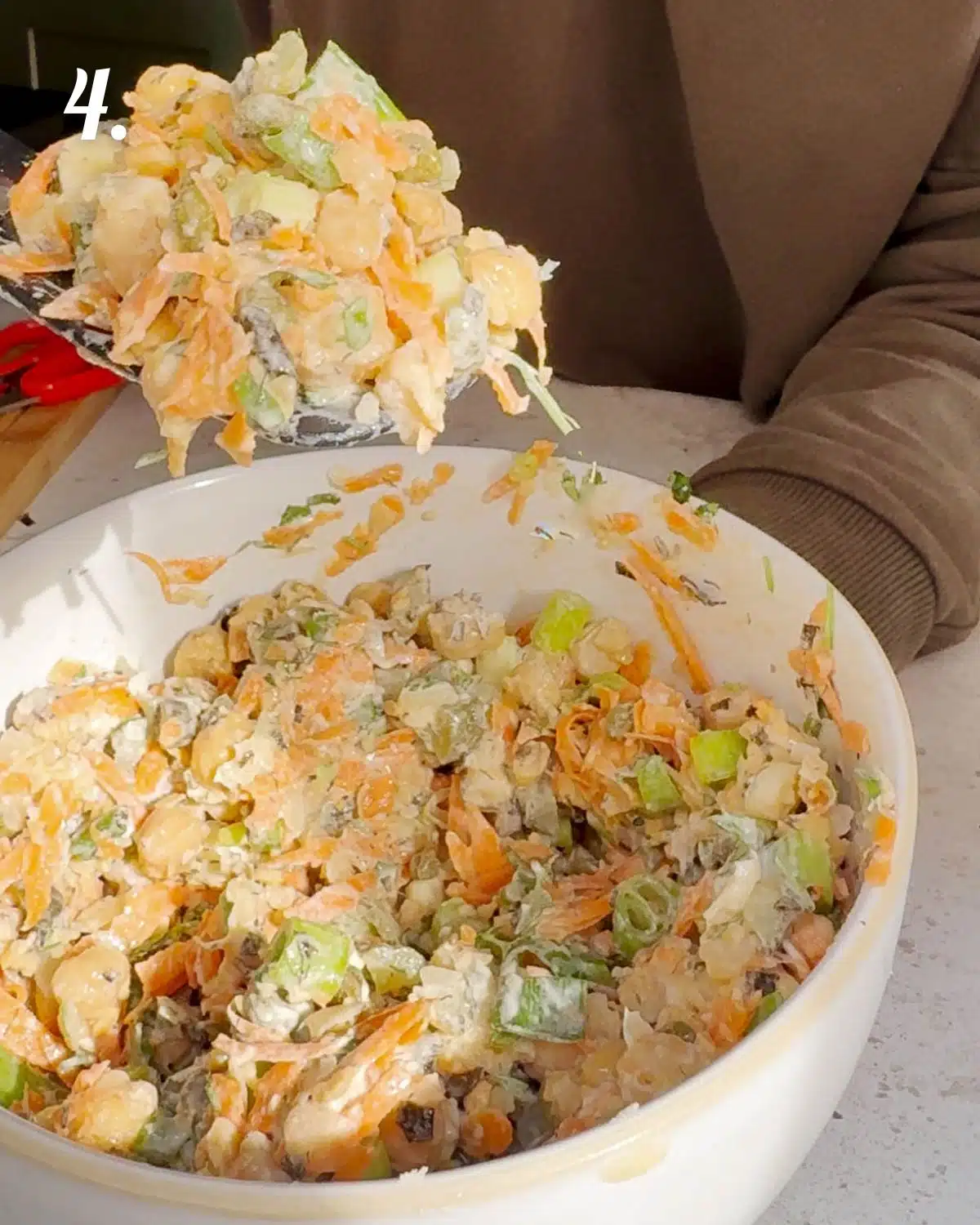 Mix so it becomes a good texture to add to sandwiches.