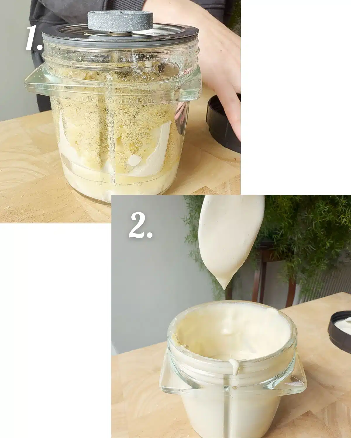 Making the high protein tofu cream.