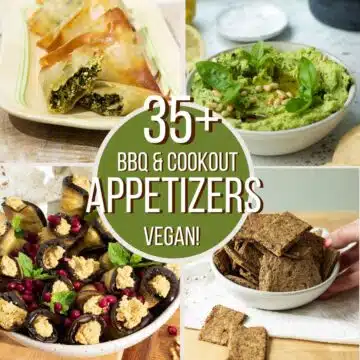 image showing various appetizers for a bbq or party.