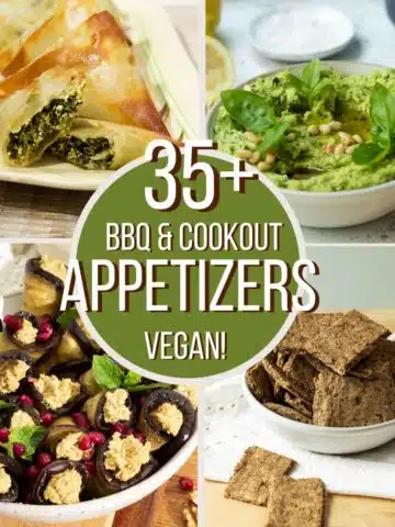 image showing various appetizers for a bbq or party.