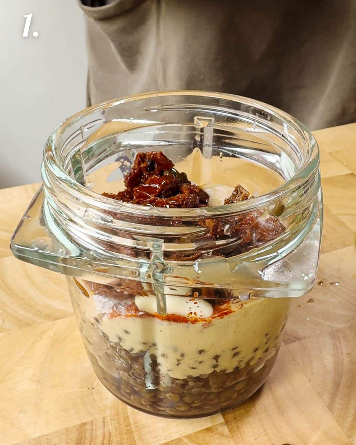 Add all the ingredients into a blender.