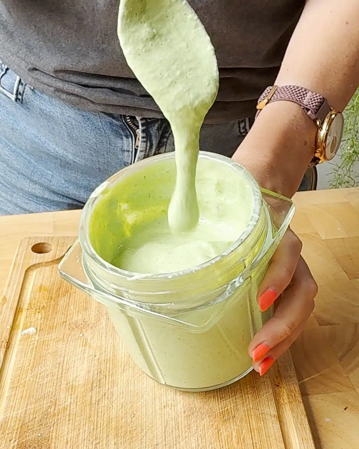 Mix up all the sauce ingredients in the blender until creamy.