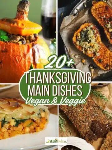 Image showing four different main dishes you could serve up for Thanksgiving meal.