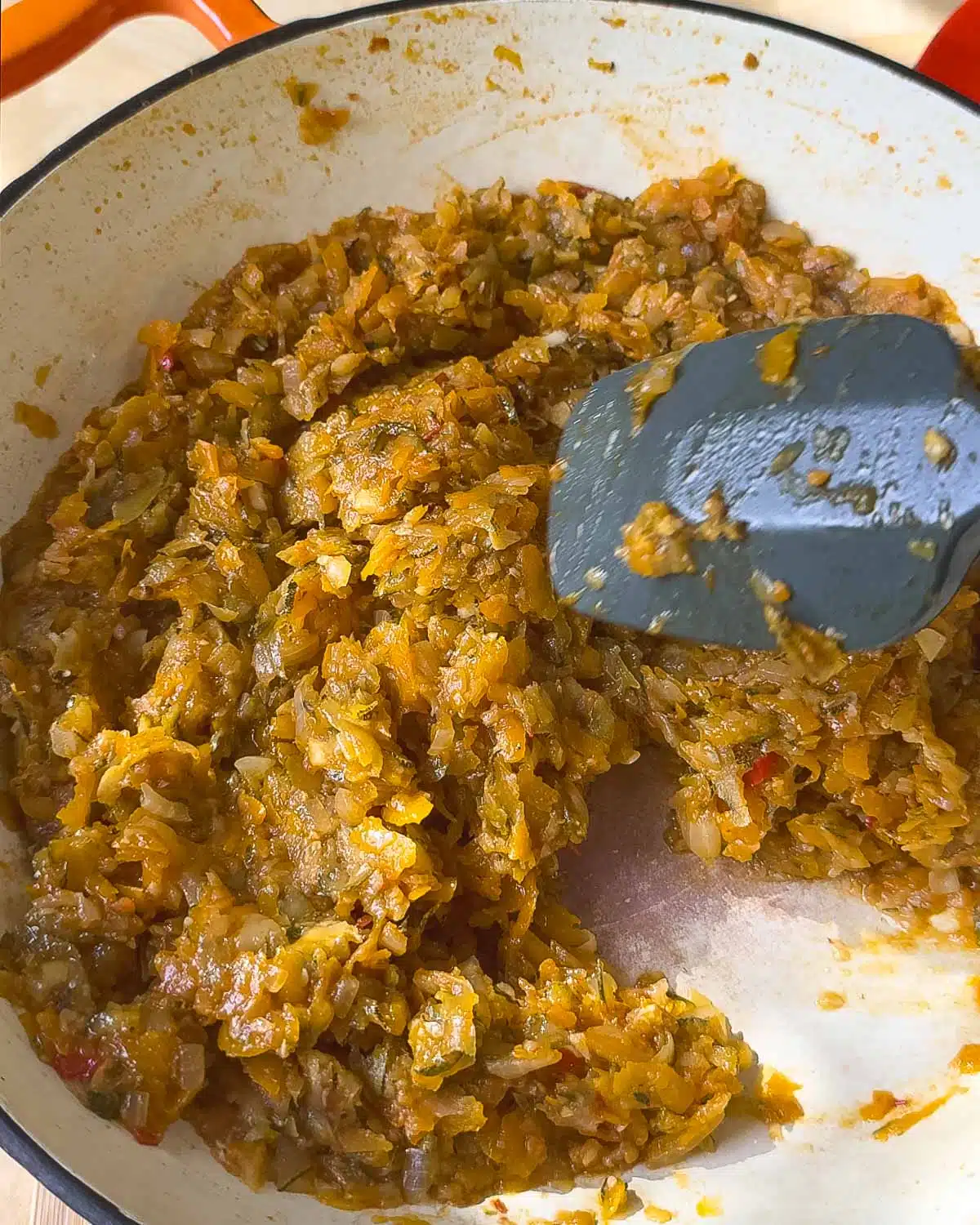 When the vegetable courgette mixture is ready it won't have extra moisture. Use or pour into jars.